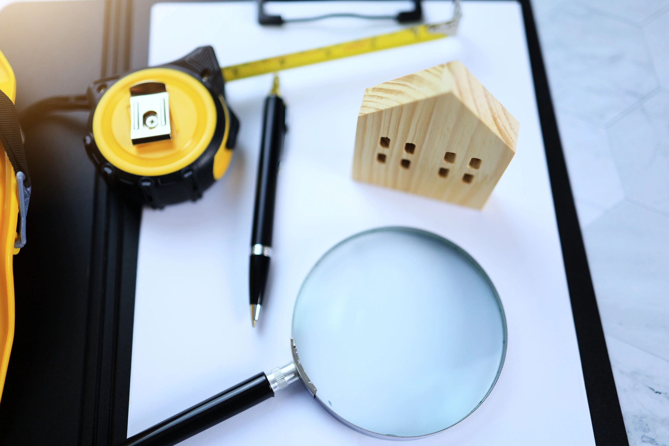 Property inspection clipboard used for documenting building risk conditions
